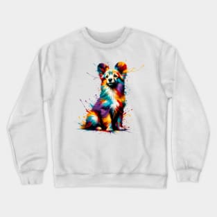 Vibrant Splashed Paint Peruvian Inca Orchid Artwork Crewneck Sweatshirt